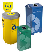 Bottles, Cans, Aluminum, Glass & Plastic Recycling Bins
