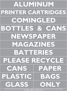 Silver Recycling Label Sheet (Pack of 10)