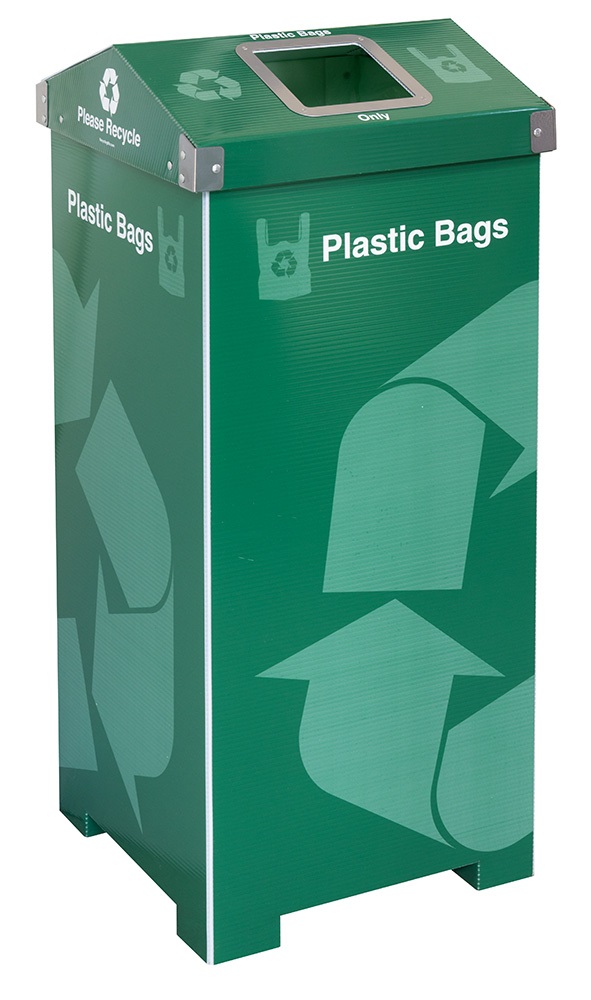 Green A-Bin™ 40 Gallon Plastic Bag Recycling Bin
