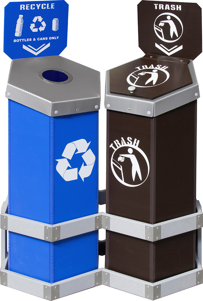 Can & Bottle and Trash 2-Bin Hexstation™