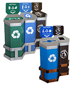 Hexstation™ 60 - 90 Gallon Recycling Stations