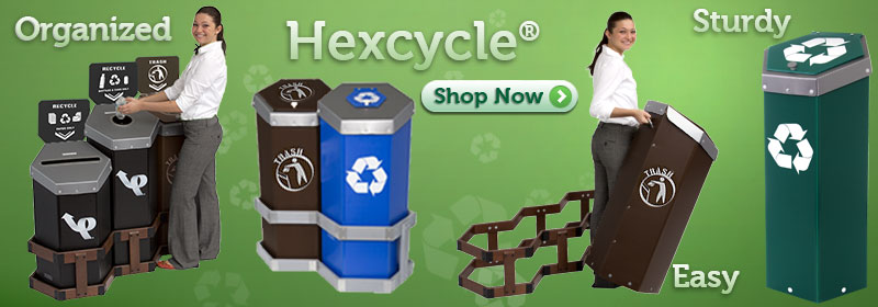 Hexcycle® Recycling Bins, Trash Cans and Stations