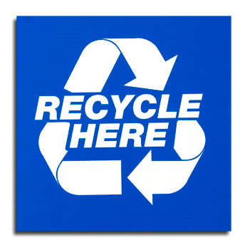 Recycle Here Sign 5 Pack