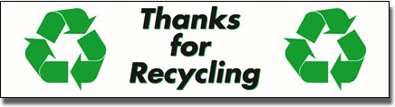 Thanks for Recycling Sign - 10 Pack