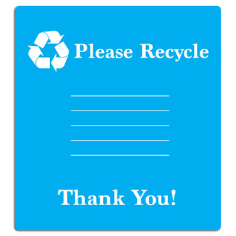 Please Recycle Sign with Identification Labels -  5 Pack