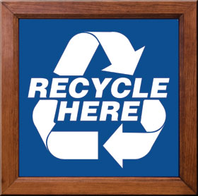 Recycle Here Sign Framed