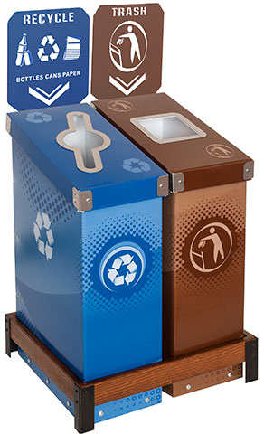 Slimcycle™ 2 Bin Station with Indicator Signs