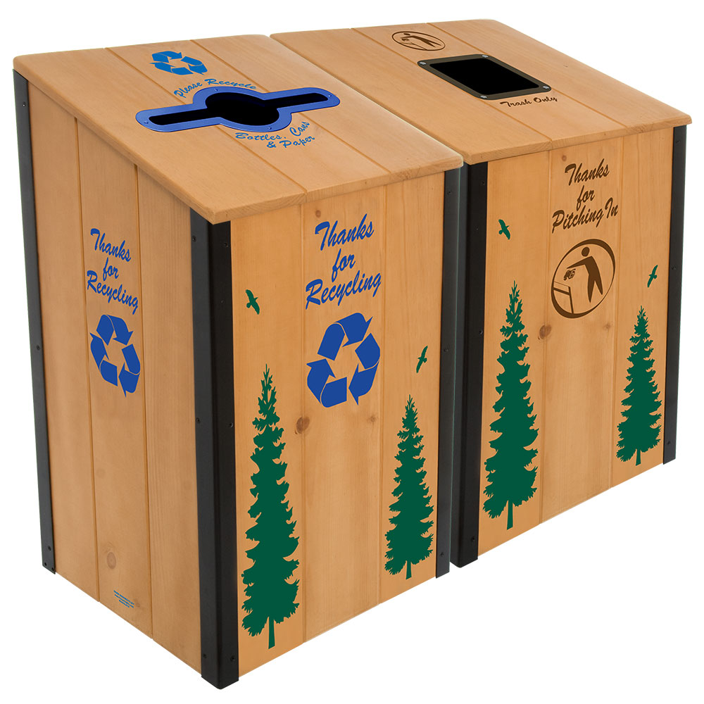 The Heritage Series™ - Natural Wood 2-Bin Station